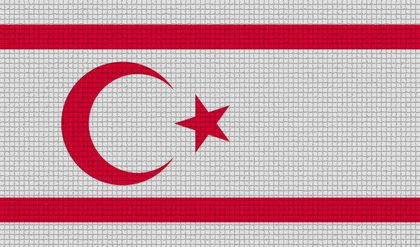 Flags of Turkish Northern Cyprus with abstract textures. Rasterized version