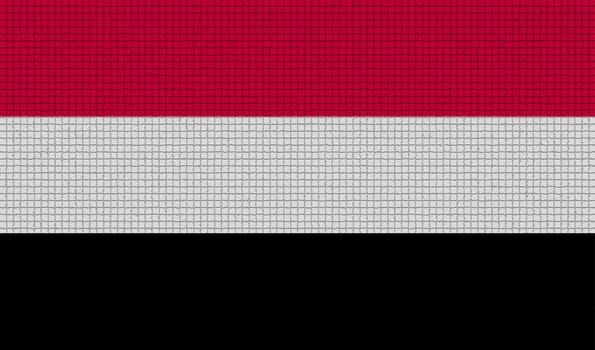 Flags of Yemen with abstract textures. Rasterized version