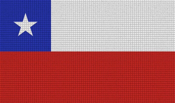 Flags of Chile with abstract textures. Rasterized version