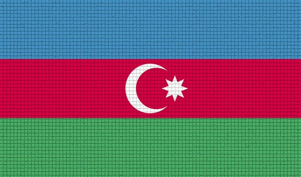 Flags of Azerbaijan with abstract textures. Rasterized version