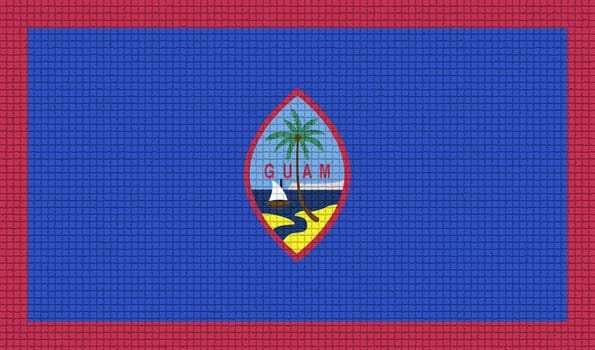 Flags of Guam with abstract textures. Rasterized version