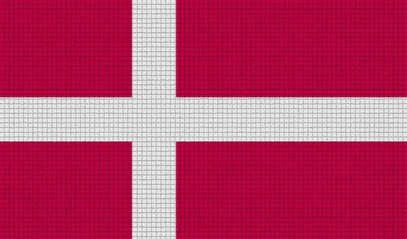 Flags of Denmark with abstract textures. Rasterized version