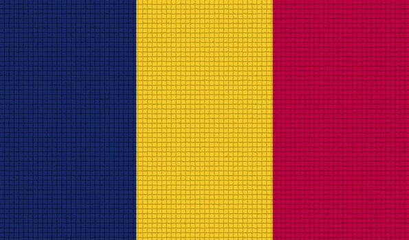 Flags of Chad with abstract textures. Rasterized version