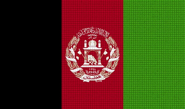 Flags of Afghanistan with abstract textures. Rasterized version