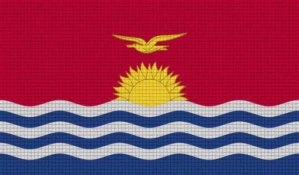 Flags of Kiribati with abstract textures. Rasterized version