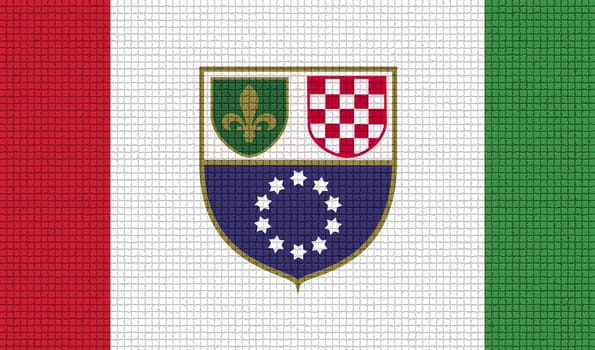 Flags of Bosnia and Herzegovina Federation with abstract textures. Rasterized version
