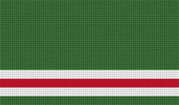 Flags of Chechen Republic of Ichkeria with abstract textures. Rasterized version