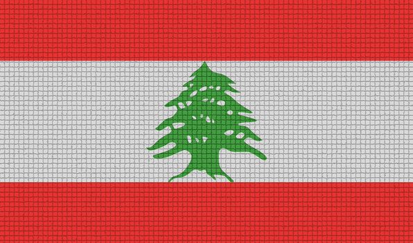 Flags of Lebanon with abstract textures. Rasterized version