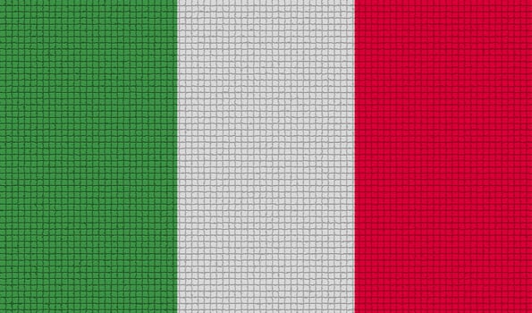 Flags of Italy with abstract textures. Rasterized version