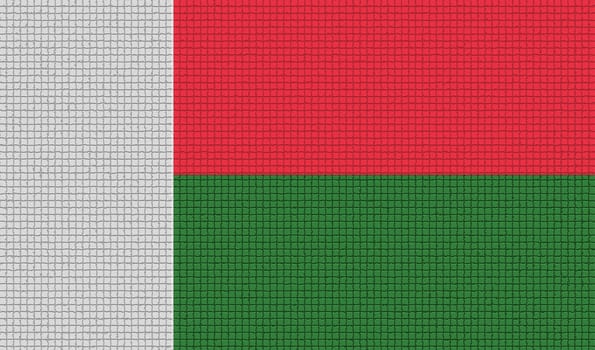 Flags of Madagascar with abstract textures. Rasterized version