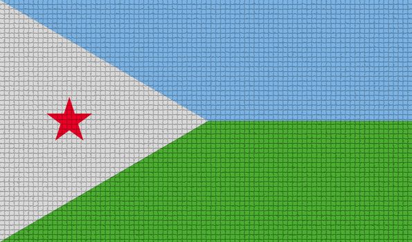 Flags of Djibouti with abstract textures. Rasterized version
