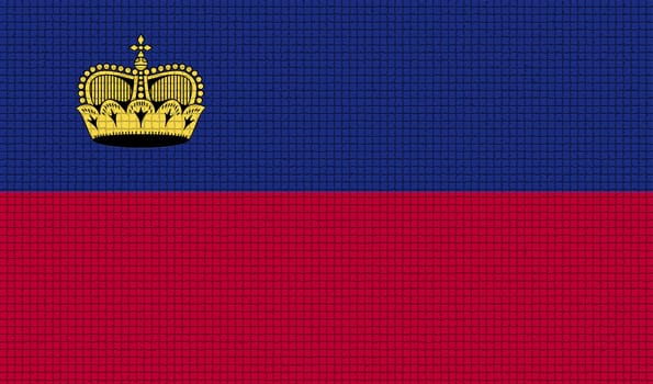 Flags of Liechtenstein with abstract textures. Rasterized version