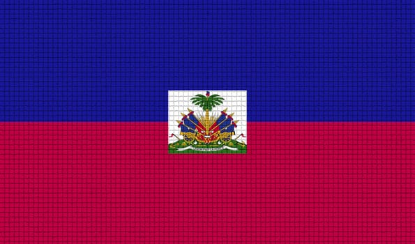 Flags of Haiti with abstract textures. Rasterized version