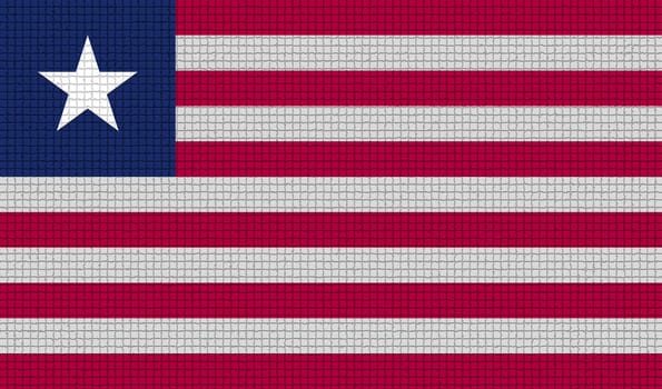 Flags of Liberia with abstract textures. Rasterized version