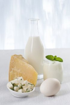 Dairy Products,  Includes: Milk, Various Types of Cheese, Butter, Ricotta egg, and Yogurt..