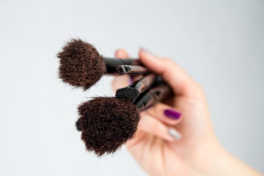 Powder brush, contouring brush, eye shadow brush and eye liner brush