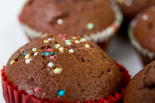 delicious chocolate muffin close up