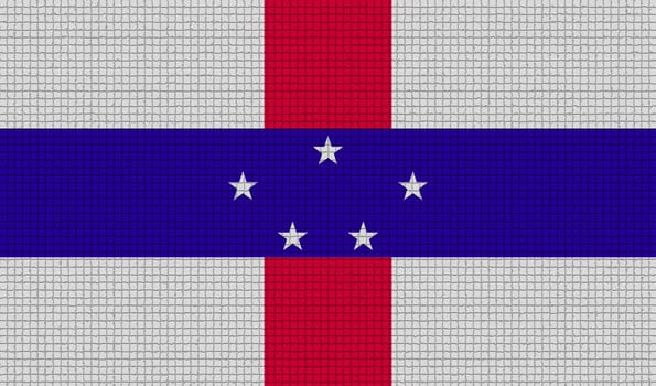 Flags of Netherlands Antilles with abstract textures. Rasterized version