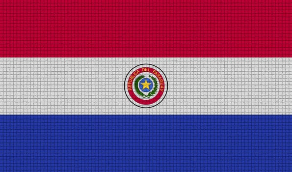 Flags of Paraguay with abstract textures. Rasterized version