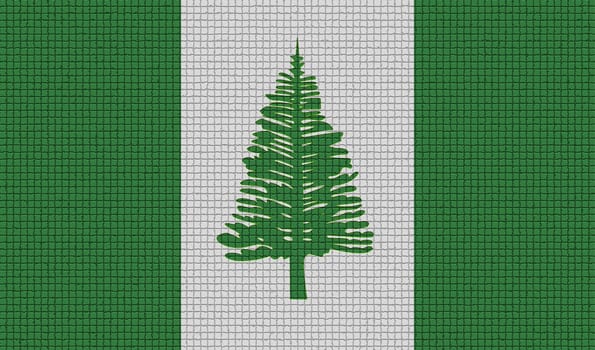 Flags of Norfolk Island with abstract textures. Rasterized version