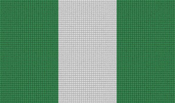 Flags of Nigeria with abstract textures. Rasterized version