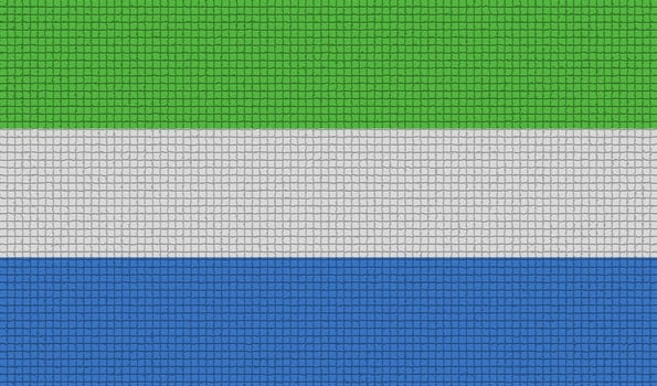 Flags of SIERRA lEONE with abstract textures. Rasterized version