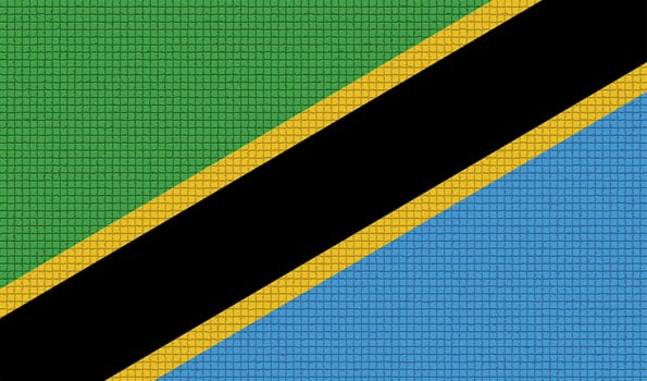 Flags of Tanzania with abstract textures. Rasterized version
