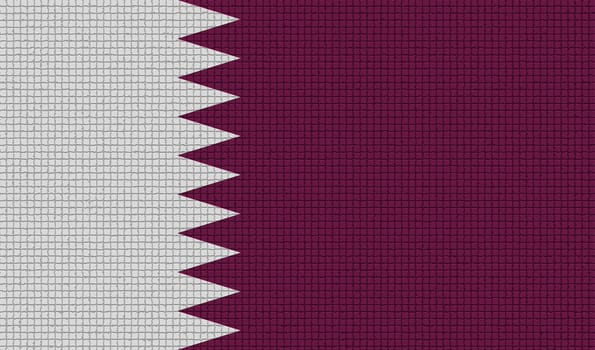 Flags of Qatar with abstract textures. Rasterized version