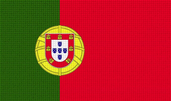 Flags of Portugal with abstract textures. Rasterized version