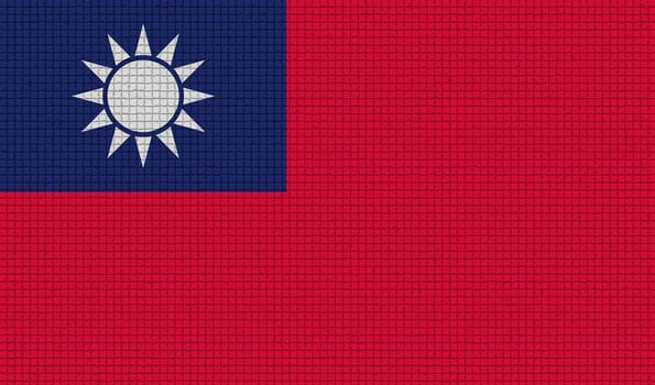 Flags of Taiwan with abstract textures. Rasterized version