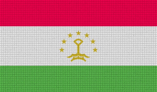 Flags of Tajikistan with abstract textures. Rasterized version