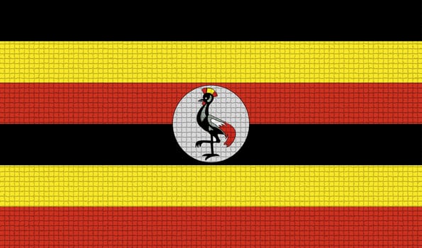 Flags of Uganda with abstract textures. Rasterized version