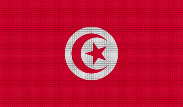 Flags of Tunisia with abstract textures. Rasterized version