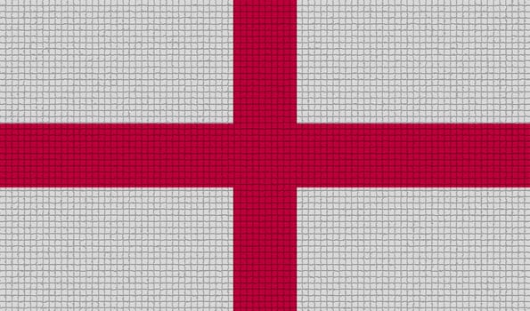 Flags of England with abstract textures. Rasterized version