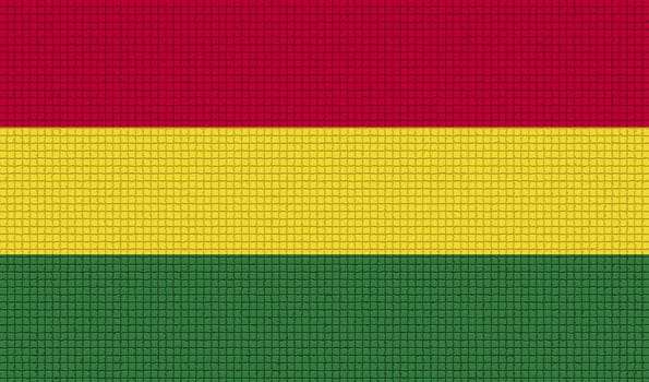 Flags of Bolivia with abstract textures. Rasterized version