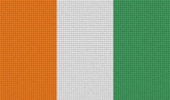 Flags of Cote dlvoire with abstract textures. Rasterized version