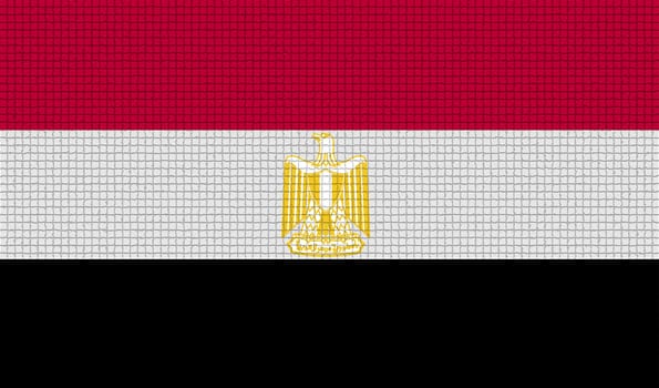 Flags of Egypt with abstract textures. Rasterized version