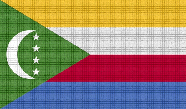 Flags of Comoros with abstract textures. Rasterized version