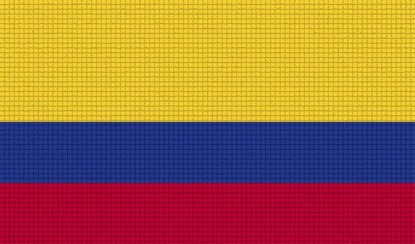 Flags of Colombia with abstract textures. Rasterized version