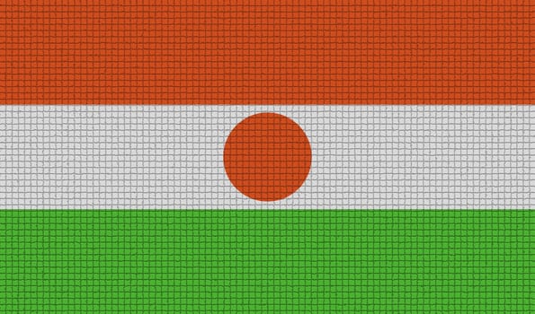 Flags of Niger with abstract textures. Rasterized version