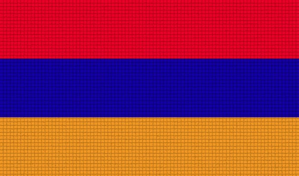 Flags of Armenia with abstract textures. Rasterized version