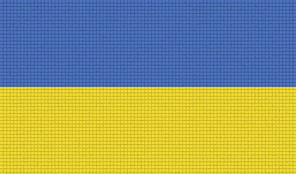 Flags of Ukraine with abstract textures. Rasterized version