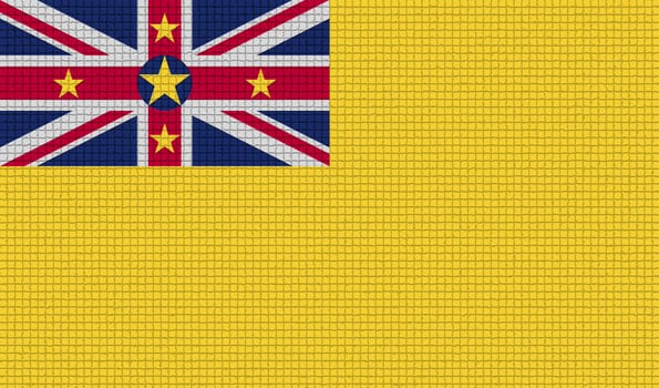 Flags of Niue with abstract textures. Rasterized version