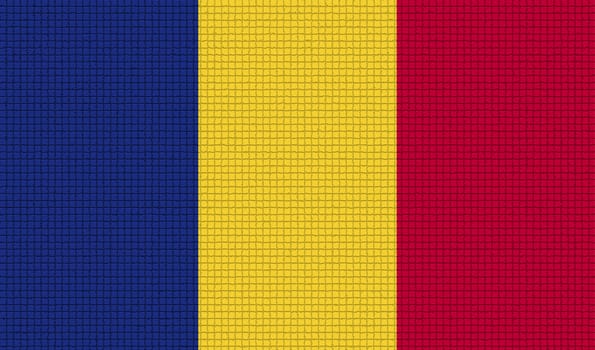Flags of Romania with abstract textures. Rasterized version