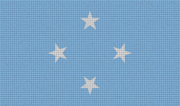 Flags of Micronesia with abstract textures. Rasterized version