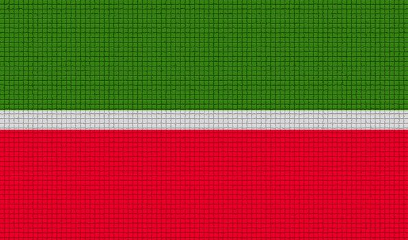 Flags of Tatarstan with abstract textures. Rasterized version