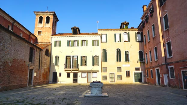 court with ancient buildings in Venice, Italy