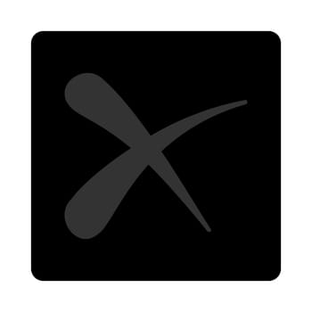 Erase icon. The icon symbol is drawn with blue and gray colors on a black button isolated on a white background.