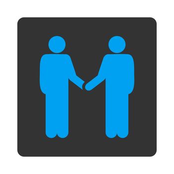 Agreement icon. This flat rounded square button uses white and gray colors and isolated on a white background.