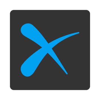 Erase icon. This flat rounded square button uses white and gray colors and isolated on a white background.